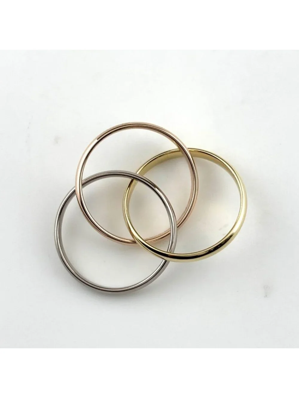 Cartier Trinity Yellow Gold Pink White Ring Three